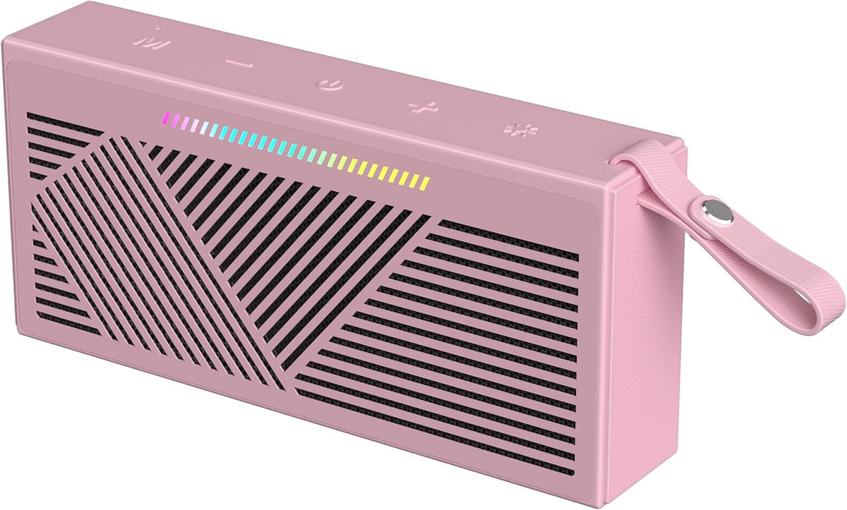 HOTTABLET IPX5 Bluetooth Speaker Wireless Portable Waterproof for Home Party Outdoor Beach, Pink