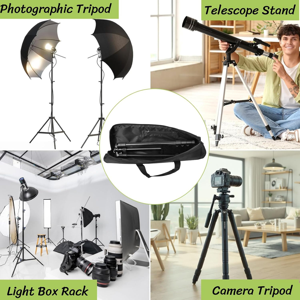BLIRITEL 31.5 inch (31.5 5.12 Inch) Tripod Carrying Case, Heavy Duty Padded Tripod Bag with Shoulder Strap for Light