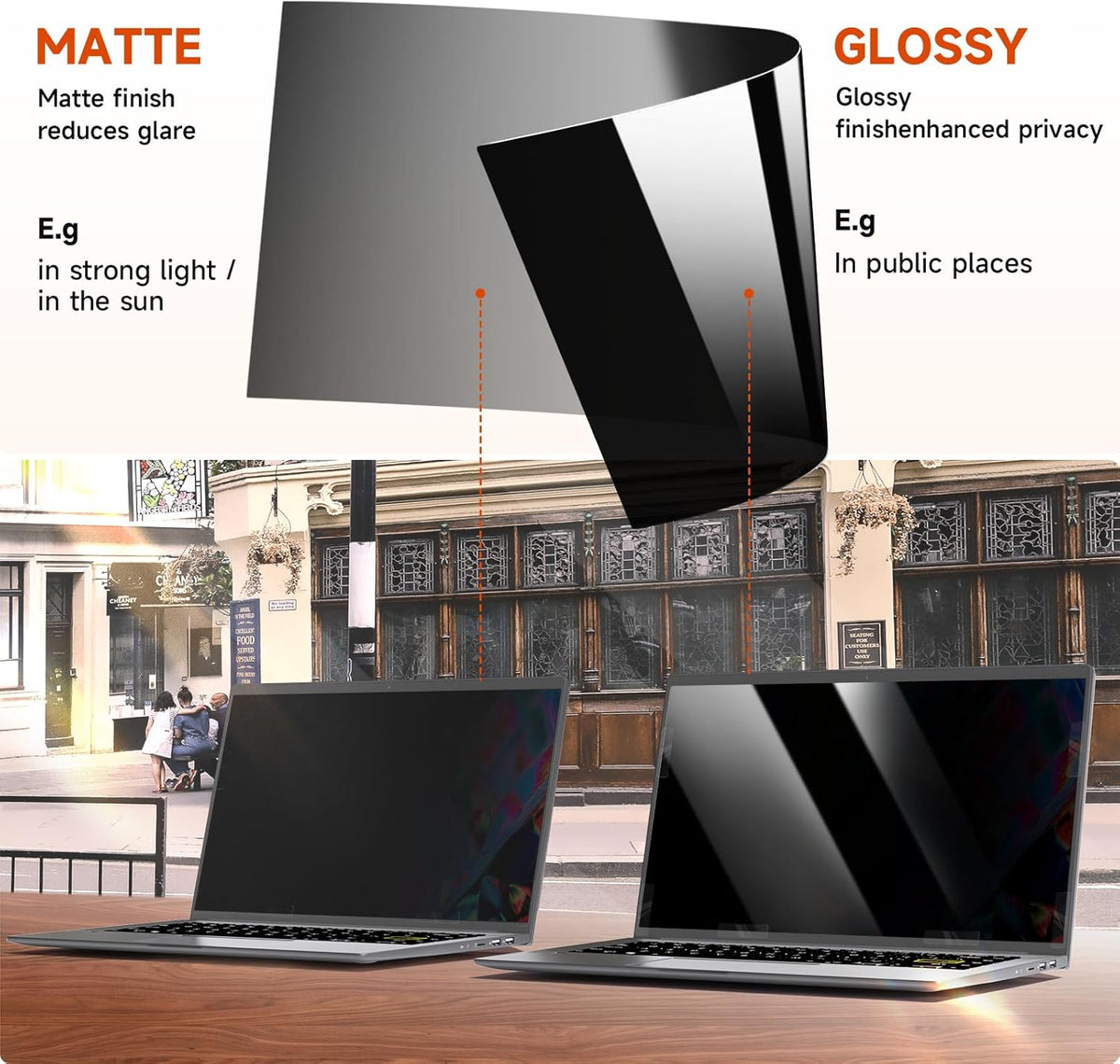 Mamol Laptop Privacy Screen 16 Inch, Compatible with Lenovo, HP, Dell, Acer, Asus, Thinkpad, Envy, Xps - 16:9 Aspect, Anti Blue Light Glare, Removable Privacy Shield, Anti-Scratch Screen Protector