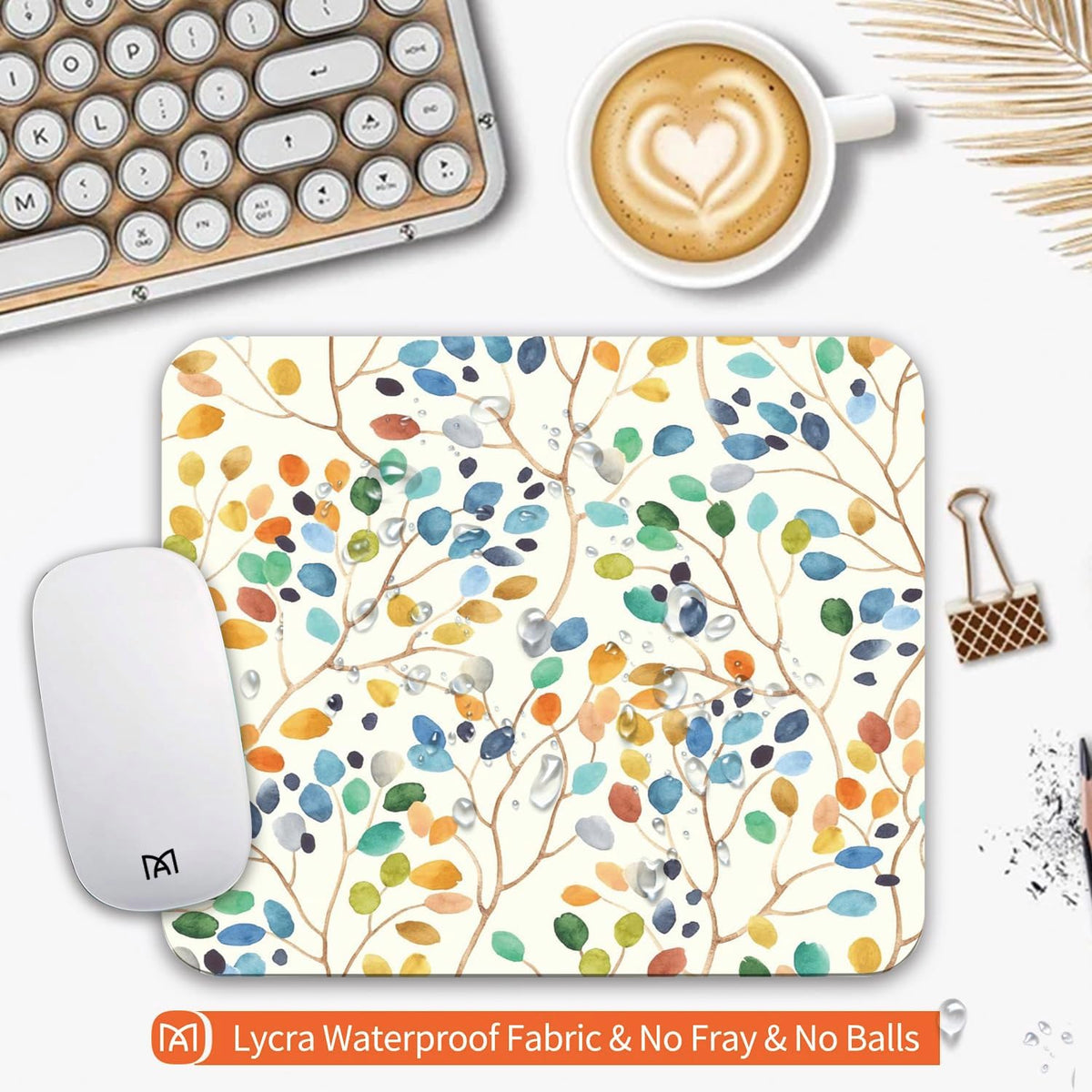 Square Mouse Pad Colorful Forest,Personalized Premium-Textured Custom Mouse Mat Design,Washable Mousepad Cloth,Non-Slip Rubber Base Computer Mouse Pads for Wireless Mouse