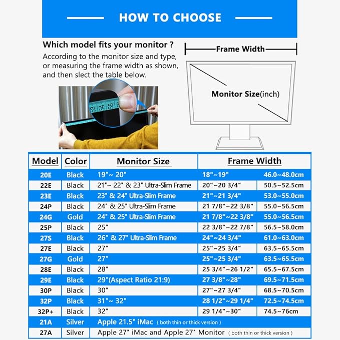 27E 27 inch LCD LED Video Monitor Hood Sunshade Sunhood for Dell HP Viewsonic Philips Samsung LG EIZO NEC ASUS ACER BENQ AOC Lenovo and Fits Monitor Frame Width 635-655mm