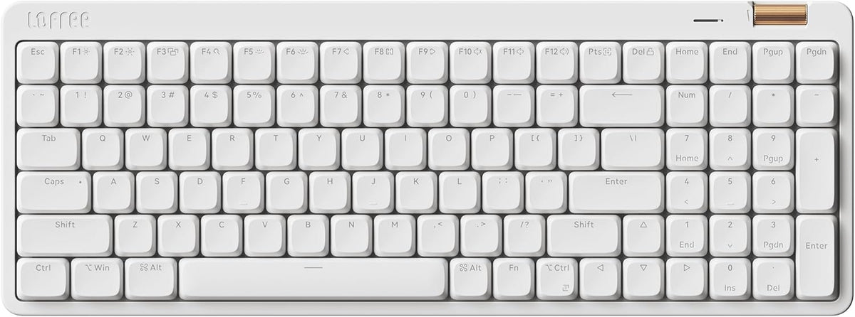 Flow Lite 100 Keys Low Profile Mechanical Keyboard, Swappable Rechargeable Wireless Keyboard with 2.4G Receiver, Bluetooth and Wired Connection for Windows, Mac/Specter Linear Switches (Off-White)