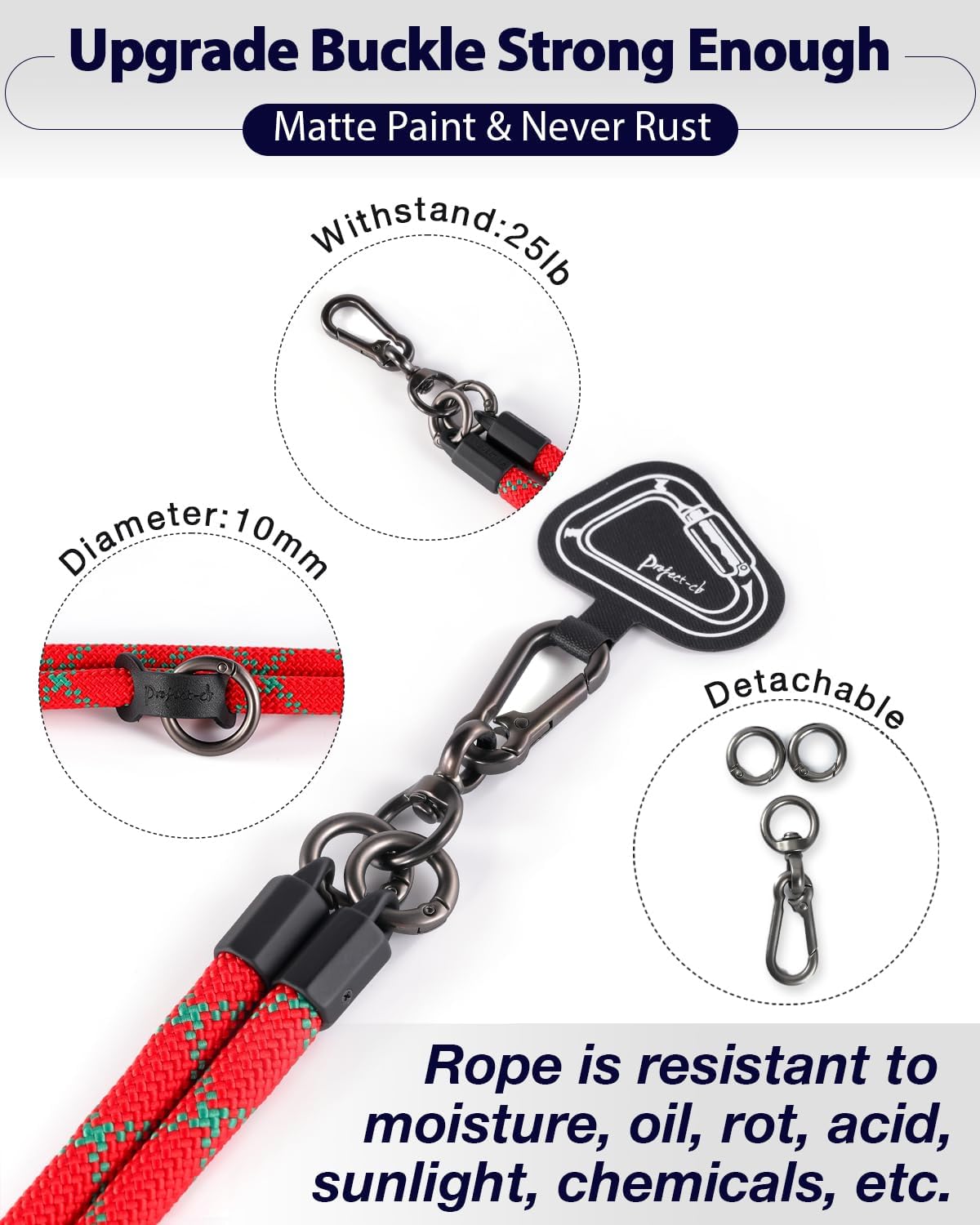 project-cb Cell Phone Lanyard ×1, Tether Tab ×2, Universal Adjustable Phone Strap, Crossbody, Neck Phone Lanyard, Rope Strap