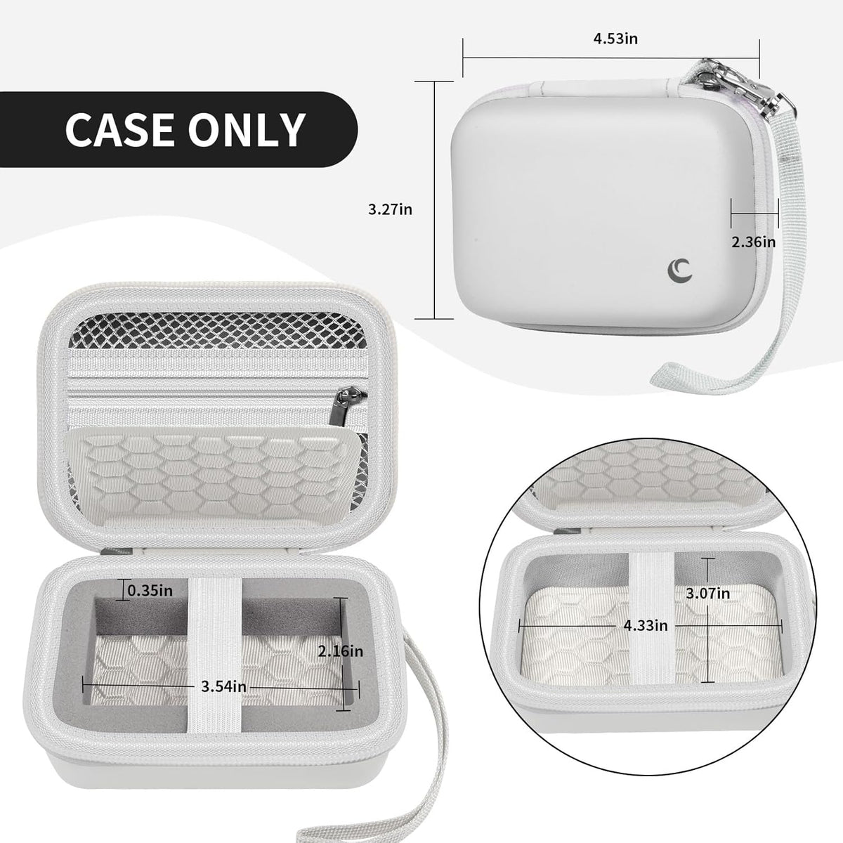 Carrying & Protective Case for Digital Camera, AbergBest 21 Mega Pixels 2.7" LCD Rechargeable HD/Kodak Pixpro/Canon PowerShot ELPH 180/190 / Sony DSCW800 / DSCW830 Cameras for Travel - White