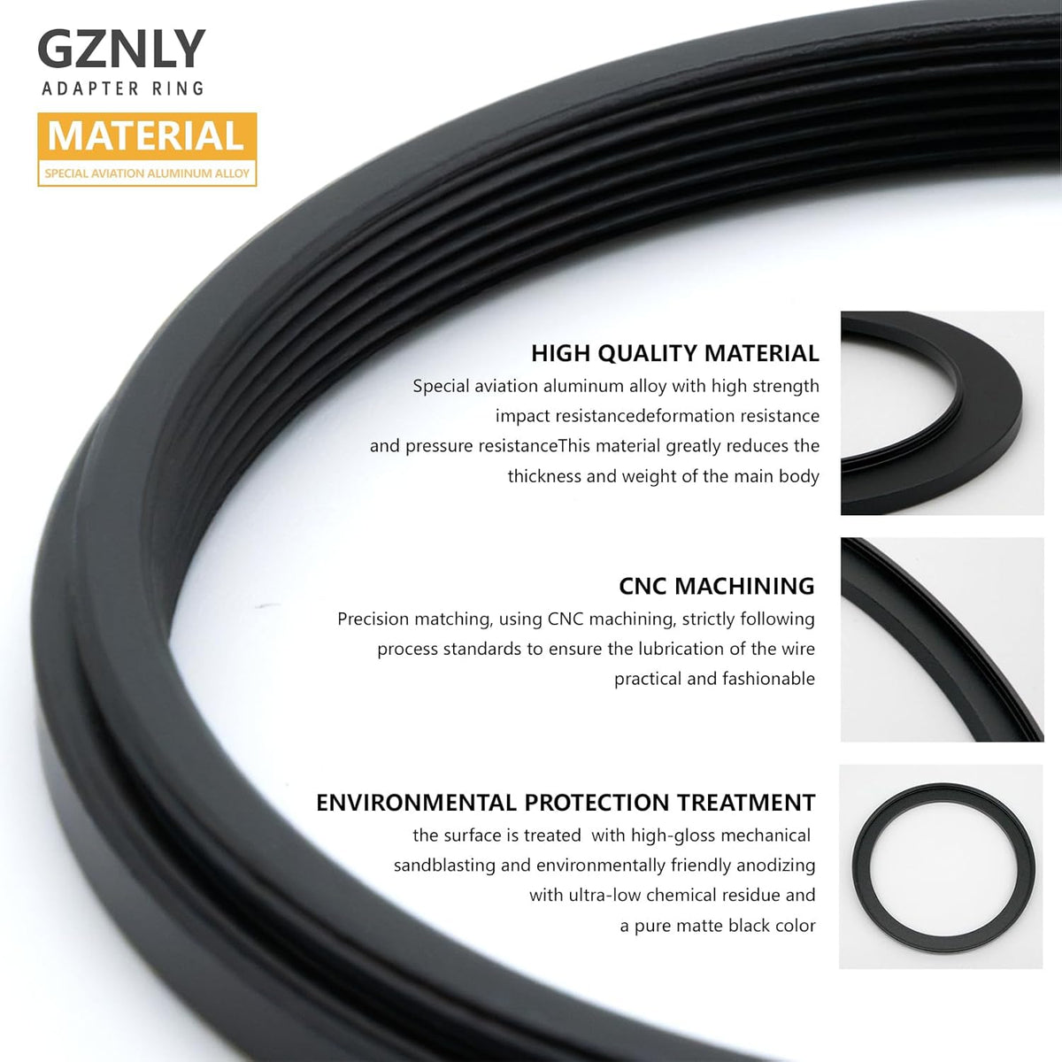 GZNLY 55mm 46mm (55mm-46mm) to Step Up Ring Filter Adapter Black Metal Step up Adapter Rings Compatible with All Brand