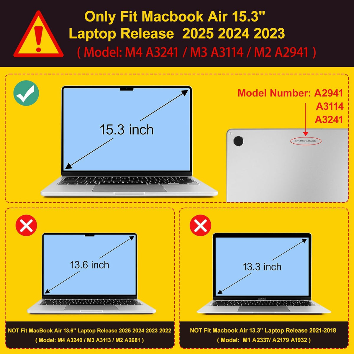 Mektron Compatible with M4 MacBook Air 15 inch Case 2025 A3241 2024 2023 M3 A3114 A2941 M2 Liquid Retina Display Touch ID, Plastic Hard Case & Keyboard Skin & Screen Protector - Abstract Floral C347