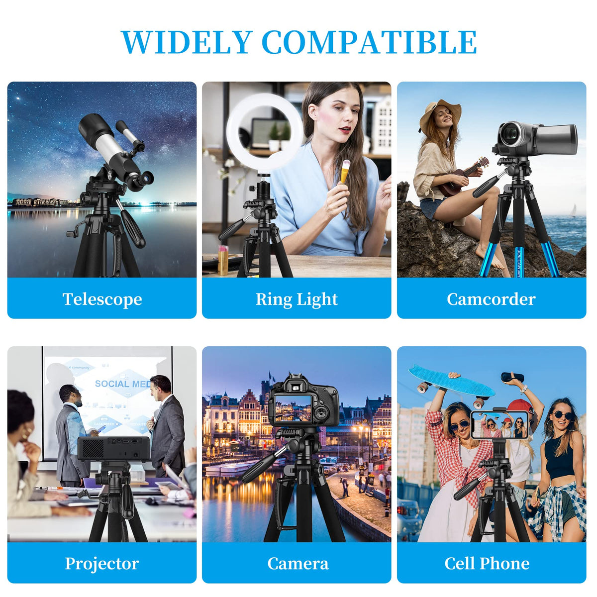 JOILCAN Tripod Camera Tripods, 74" Tripod for Camera Cell Phone Video Recording, Heavy Duty Tall Camera Tripod Stand, Professional Travel DSLR Tripods