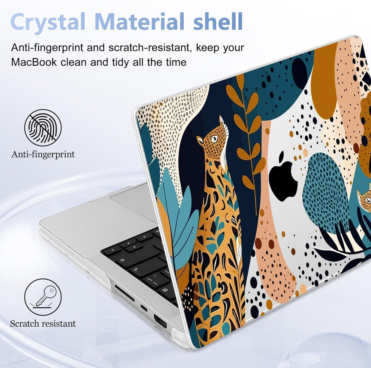 for MacBook Pro 16 inch Case 2021 2022 2023 2024 Release A3186 A3403 M4 A2991 M3 A2780 M2 A2485 M1 Pro/Max, Hard Shell Case with Screen Protector & Keyboard Cover, Leopards