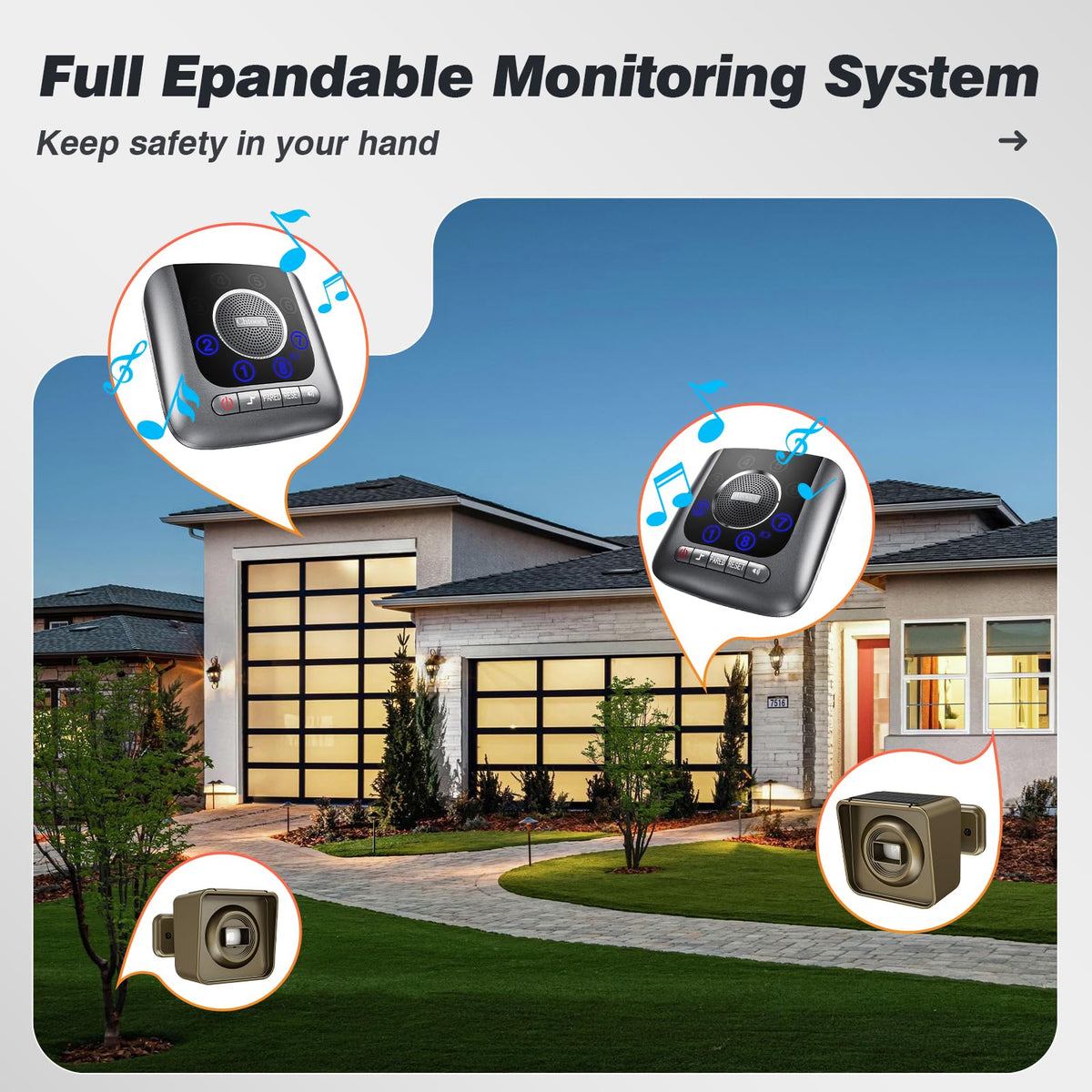 Chtoocy Solar Driveway Alarm Wireless Outside 1/2 Mile Long Range, 3 Sensitivity & Weatherproof for Outdoor/Indoor Property Security Alarm
