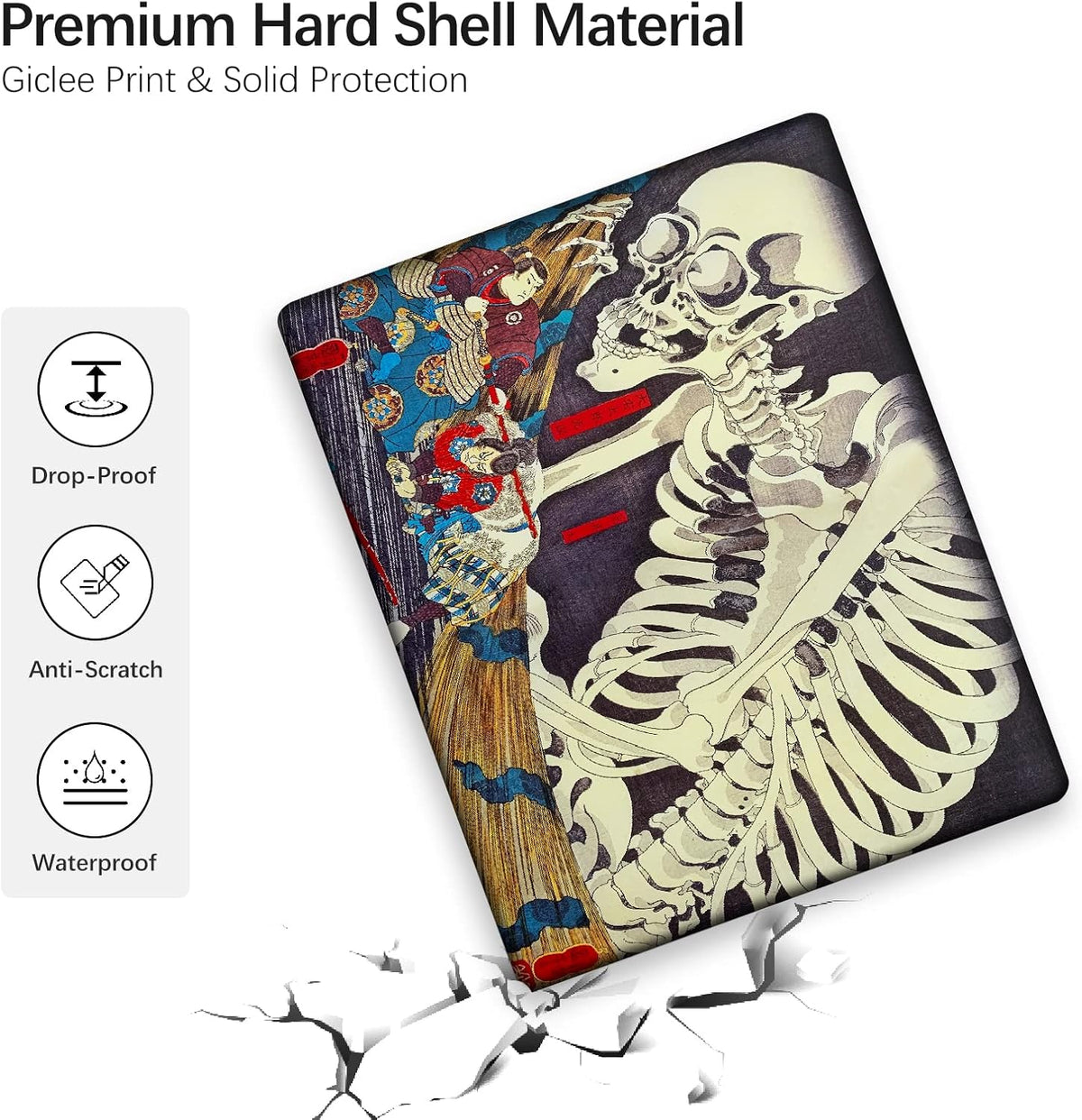 Berkin Arts for MacBook Air 15 inch Case 2025 2024 2023 Release M4 A3241 M3 A3114 M2 A2941 with Keyboard Cover & Screen Protector Feudal Japan Art (The Skeleton Specter by Kuniyoshi)