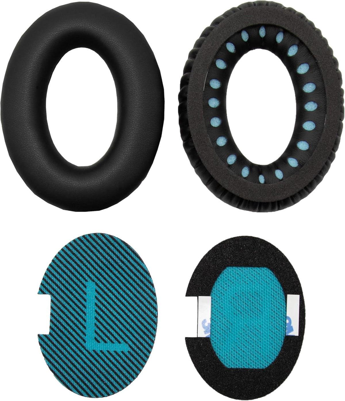 Replacement Ear Pads - Compatible with QuietComfort 35 & QC35 ii Headphones,Soft Protein Leather, Premium Noise Cancelling Earpads, Durable & Comfortable Ear Cushions (QC 35-Black&Blue)