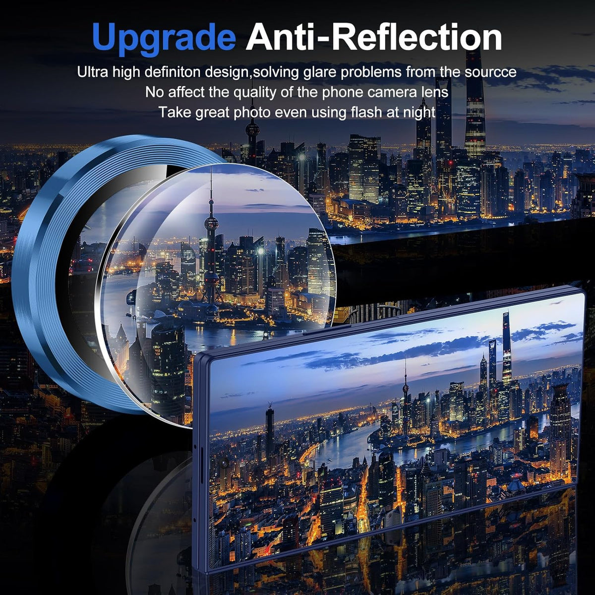 for Samsung Galaxy Z Fold 7 Camera Lens Protector, Individual Metal Ring Tempered Glass Lens Cover, [Strong Adsorption] Scratch Resistant Ultra-Thin HD Clear Lens Cover, 1 Set-Blue Shadow
