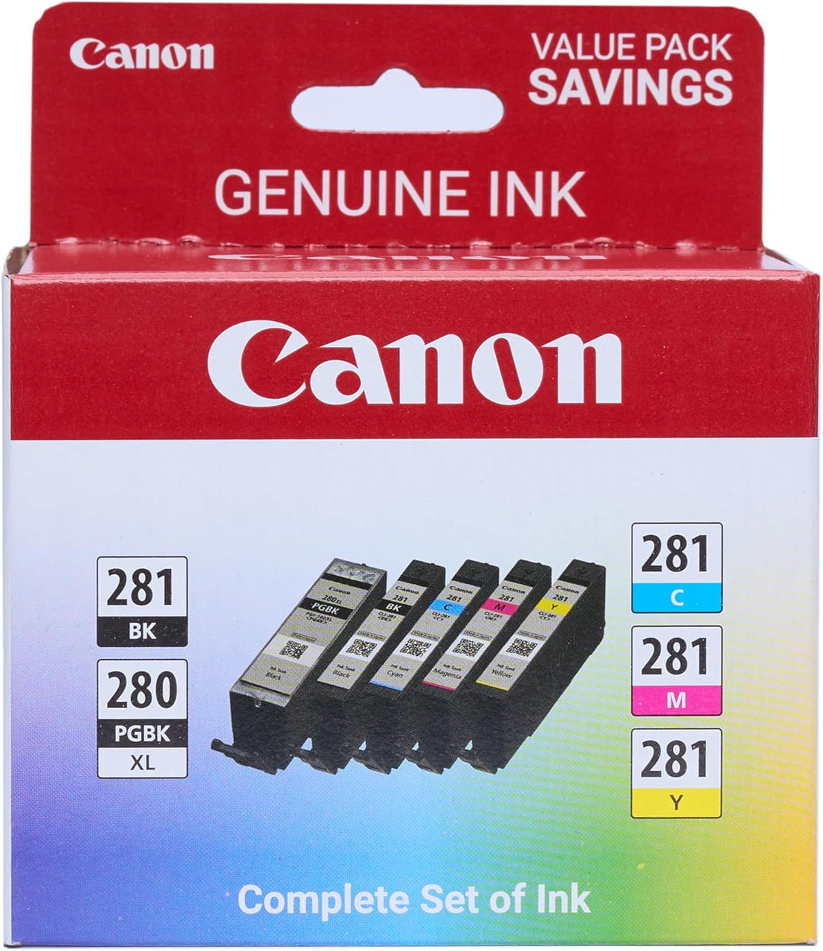 Canon PGI-280XL/CLI-281 5 Color Pack Compatible to TR8520, TR7520, TS9120 Series,TS8120 Series, TS6120 Series
