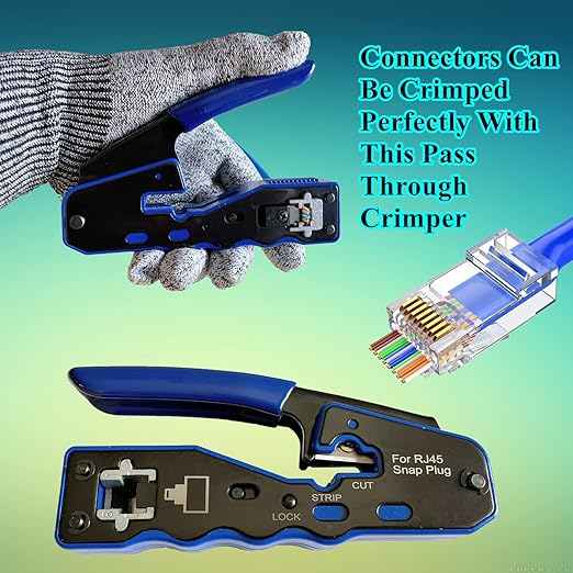 Gaobige 100-PACK Cat5 Cat5e Cat6 RJ45 Pass Through Connectors Ends