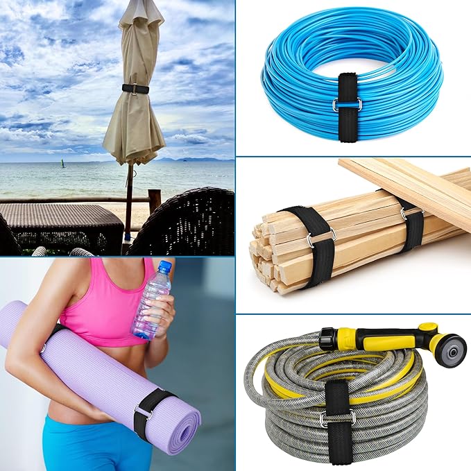 Nettbe 0.75"x19.7ft Hook and Loop Straps with 30 Buckles Adjustable Cut-to-Length Cable Ties - Reusable Nylon Fastening Tape Cable Straps for Storage or Organization (0.75in x 19.7ft)