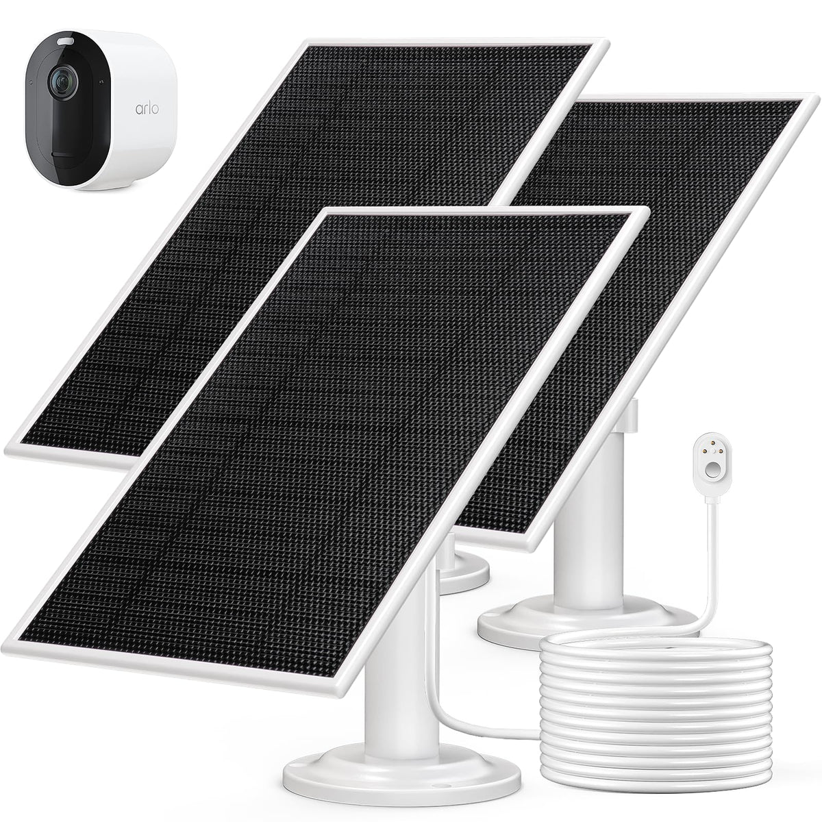 6V 4.5W Solar Panel Charge for Arlo Pro 4 / Pro 3 / Pro 5S 2K /Arlos Ultra/Ultra 2 / Arlo Go 2, IP 65 Waterproof for Continuous Power Supply in The
