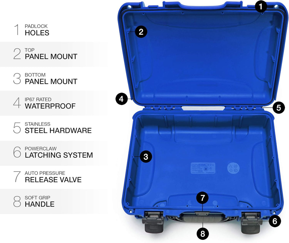 Nanuk 910 Waterproof Hard Case Empty - Blue (910-0008)