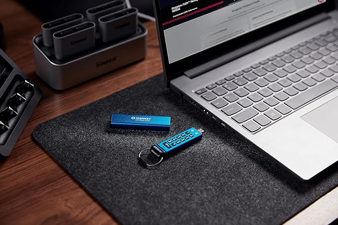 Kingston Ironkey Keypad 200 USB-C 16GB Encrypted Flash Drive | OS Independent | FIPS 140-3 Level 3 | XTS-AES 256-bit | BadUSB and Brute Force Protection | Multi-Pin Option | IKKP200C/16GB