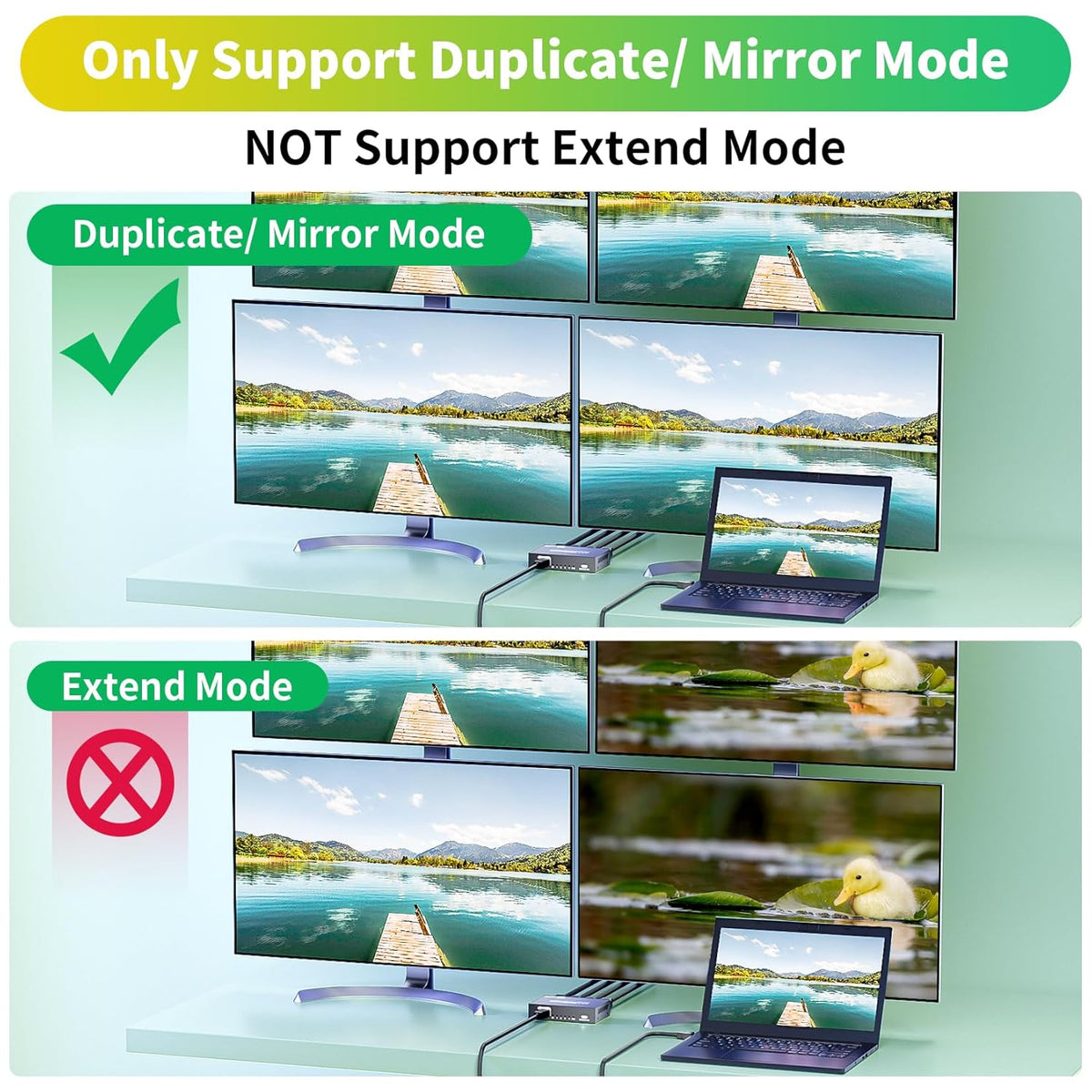 BolAAzuL 4K 1X4 1 4 2ft 3D 1080P 1 4 HDMI Splitter in Out with HDMI Cable Mirror/Duplicate Only, Powered, for Copy