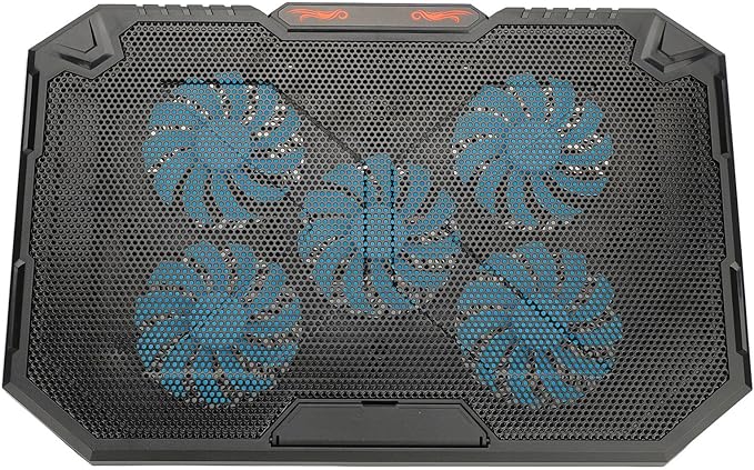 aqxreight Laptop Cooling Pad with 5 Fans for Efficient Heat Dissipation and Height Featuring RGB Lighting for 13 to 17 Inch Notebooks