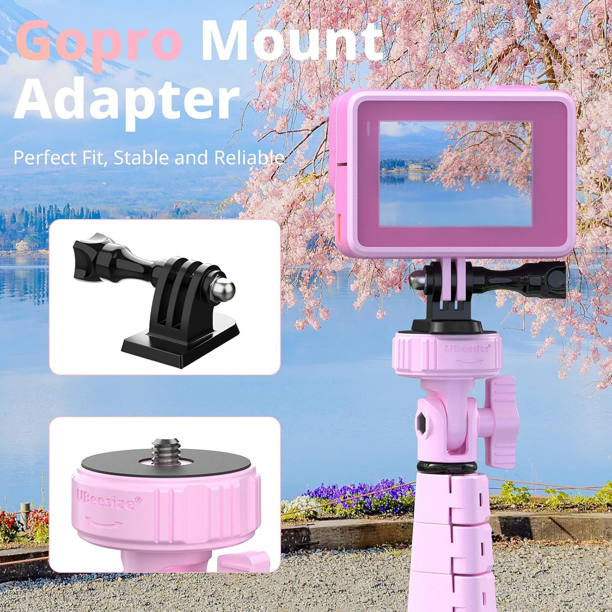 UBeesize 62" Phone Tripod & Selfie Stick, Camera Tripod Stand with Wireless Remote and Phone Holder,Compatible with iPhone Android Phone, Perfect for Selfies/Video Recording/Live Streaming Pink