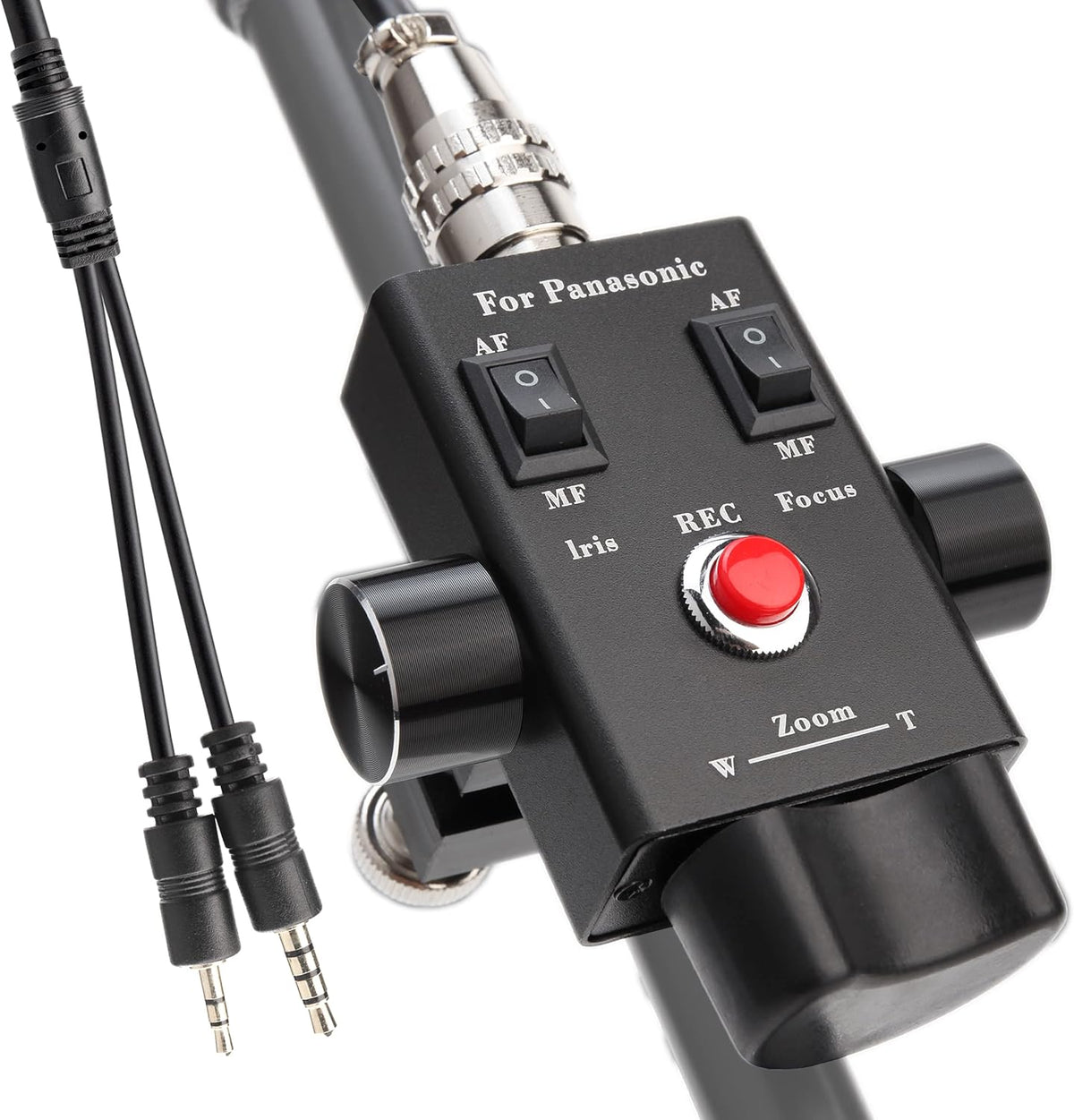Camcorder Zoom Controller, Remote Control Zoom, Iris, and Focus Control + 2.5mm and 3.5mm Jack Cable for Panasonic HC-X1 HC-PV100 AG-UX90 AG-UX180 HC-X1000 AG-AC30 AG-AC90 AU-EVA1 Camera.