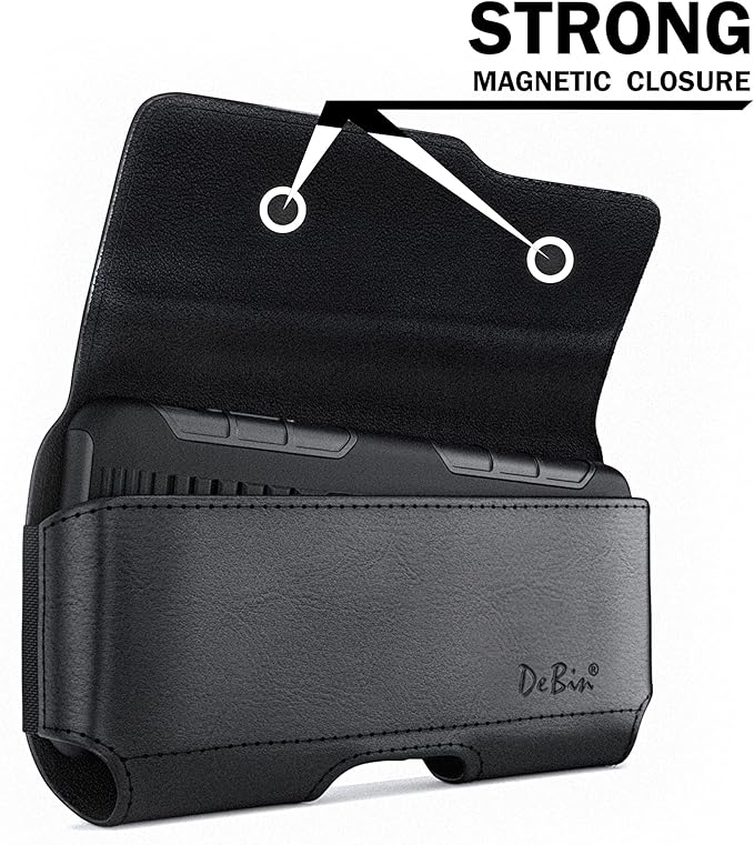 DeBin Case for Galaxy S26 S25 S24 5G S23, S22, S21, S20, S10, S9, A10e, A01, Note 10, Cell Phone Belt Holster Clip Pouch Holder Cover (Fits Samsung with Case on) Black