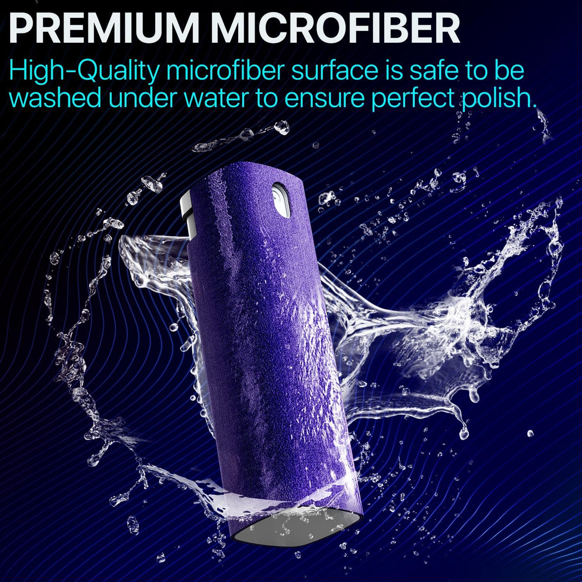 Mini Screen Cleaner Spray – Finger Proof Screen Cleaner for Smartphones, iPads, MacBooks, Laptops, Car Screens, Touchscreens – 3in1 Mist Cleaner, Microfiber Cloth and Protective Cover (Cream)