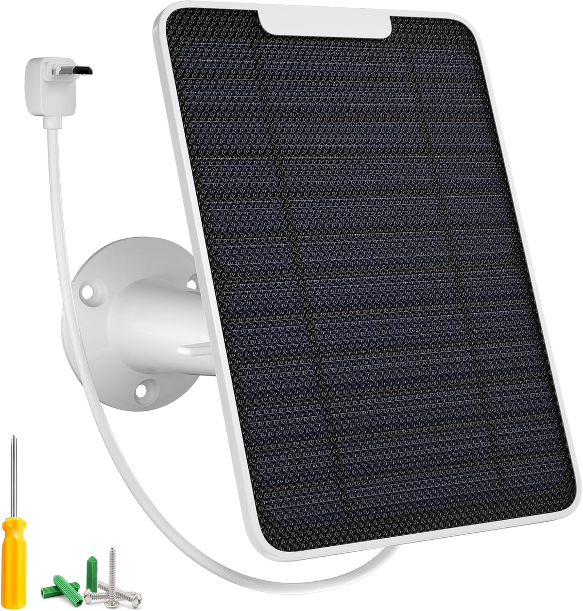 5W Arlo Solar Panel Charger Compatible with Arlo Essential Spotlight/XL Spotlight Camera, Arlo Essential Solar Panel Charger w/ 10ft Waterproof Micro USB Charging Cable, Adjustable Wall Mount, 1 Pack