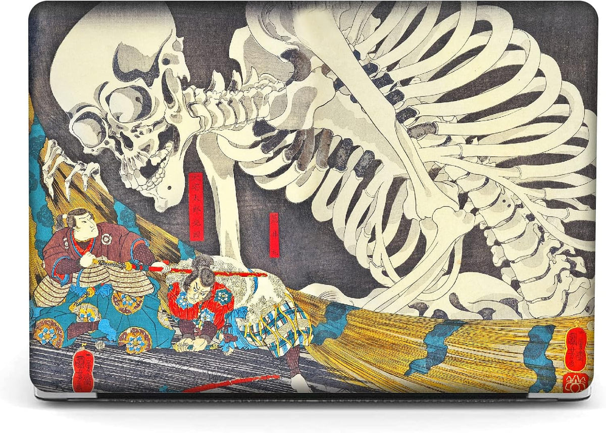 Berkin Arts Compatible with MacBook Air 13 inch Cover, 2022-2018 Release A2179/A2337 M1 with Keyboard Cover & Screen Protector Cloisonnism Feudal Japan Art (The Skeleton Specter by Kuniyoshi)