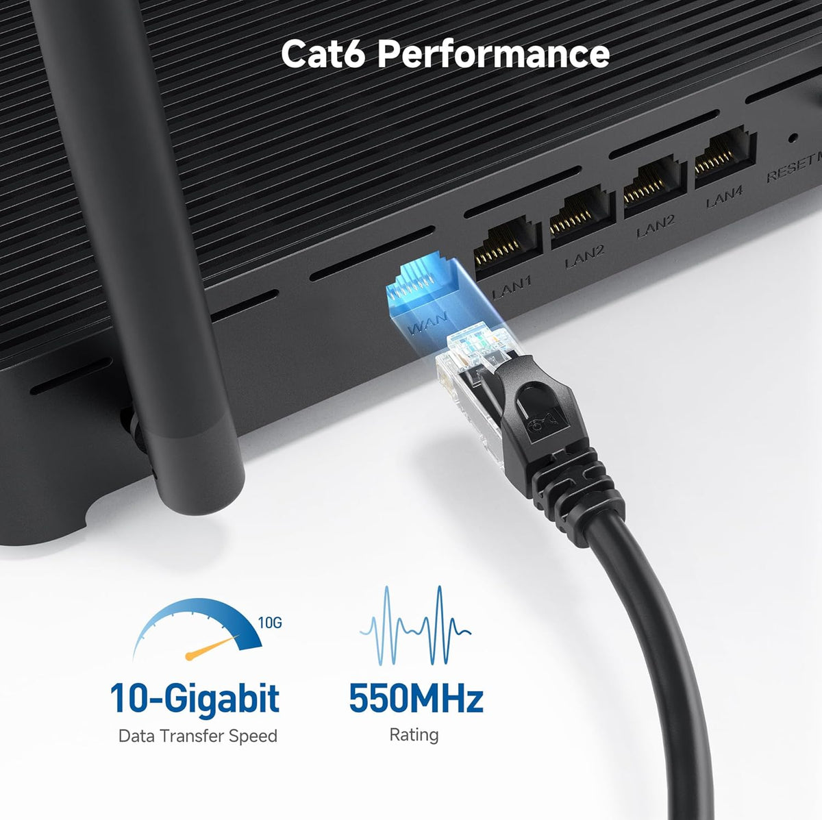 10Gbps 6 30ft, 6 Cat6 Cable Matters Snagless Cat Ethernet Cable - Cat Cable, Cord, Ethernet Cord, Black