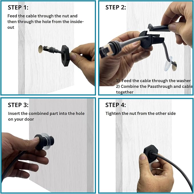 Dikiwodark RV Cable Passthrough for Starlink mini, RV Cable Grommet Compatible with Starlink, Ethernet, Coax, Water-Resistant and Anti-Drop RV Cable Routing(Black)