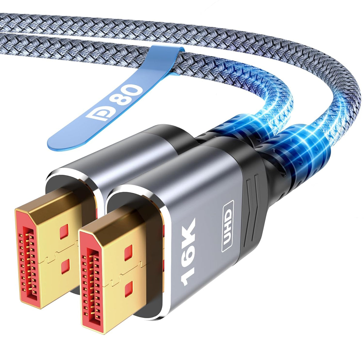 80Gbps 2.1 10FT, 16K@60Hz, 8K@120Hz, 4K@240Hz, 2.1 16K HDR10 1.2a, 5090, 7900XTX Highwings Displayport Cable DP Cable