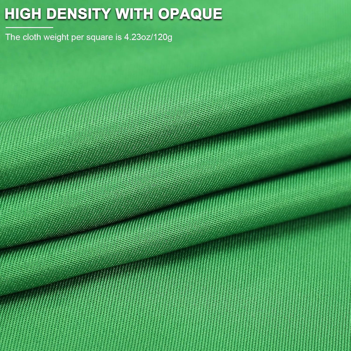 Aimosen 10x10FT Green Screen Backdrop for Photography, Large Background for Zoom Meetings, High Density Polyester