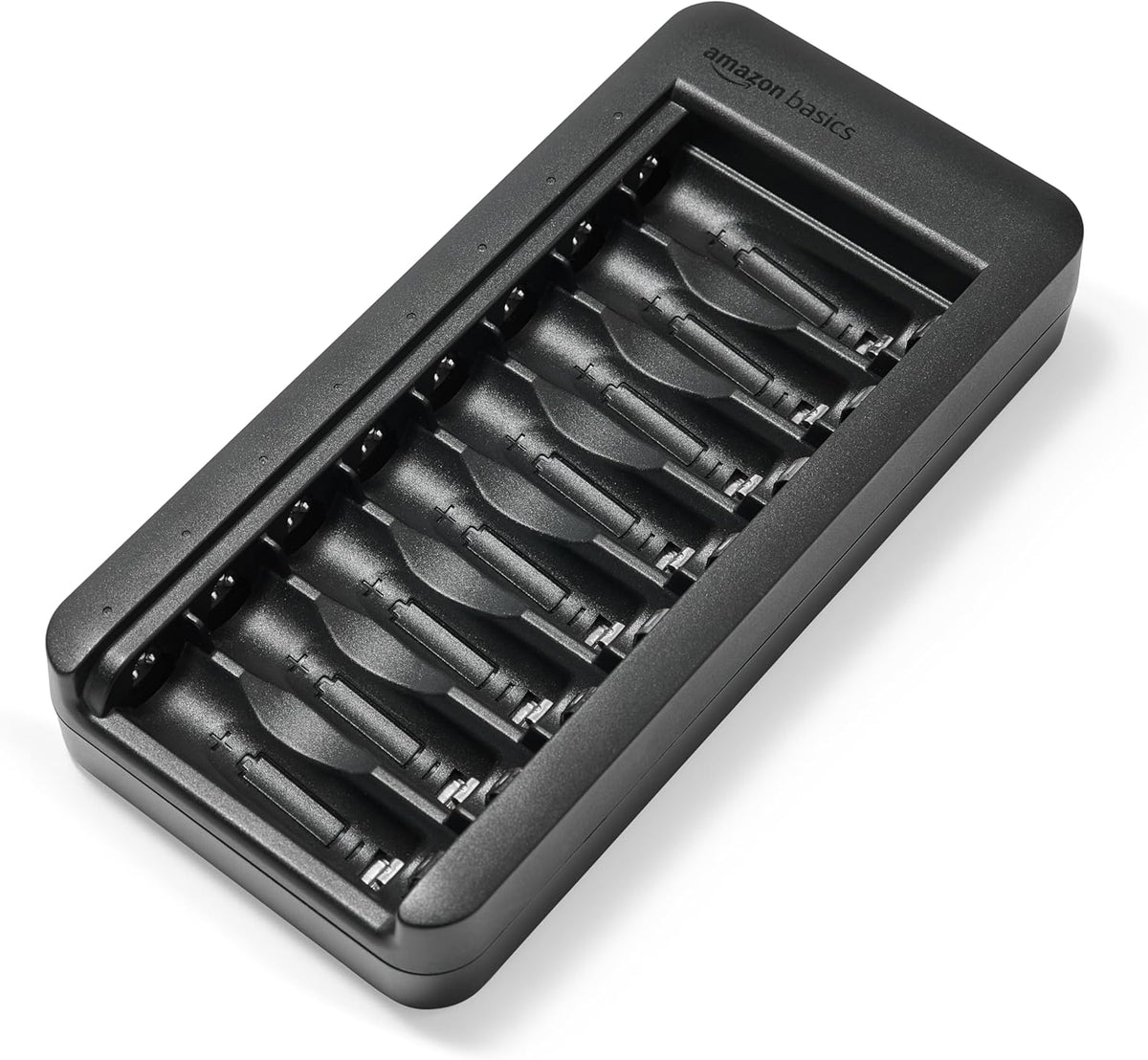 Amazon Basics 8-Bay 8 Count, Rechargeable AA Low Self Discharge NiMh Batteries with Battery Charger, USB-C Port, No AC