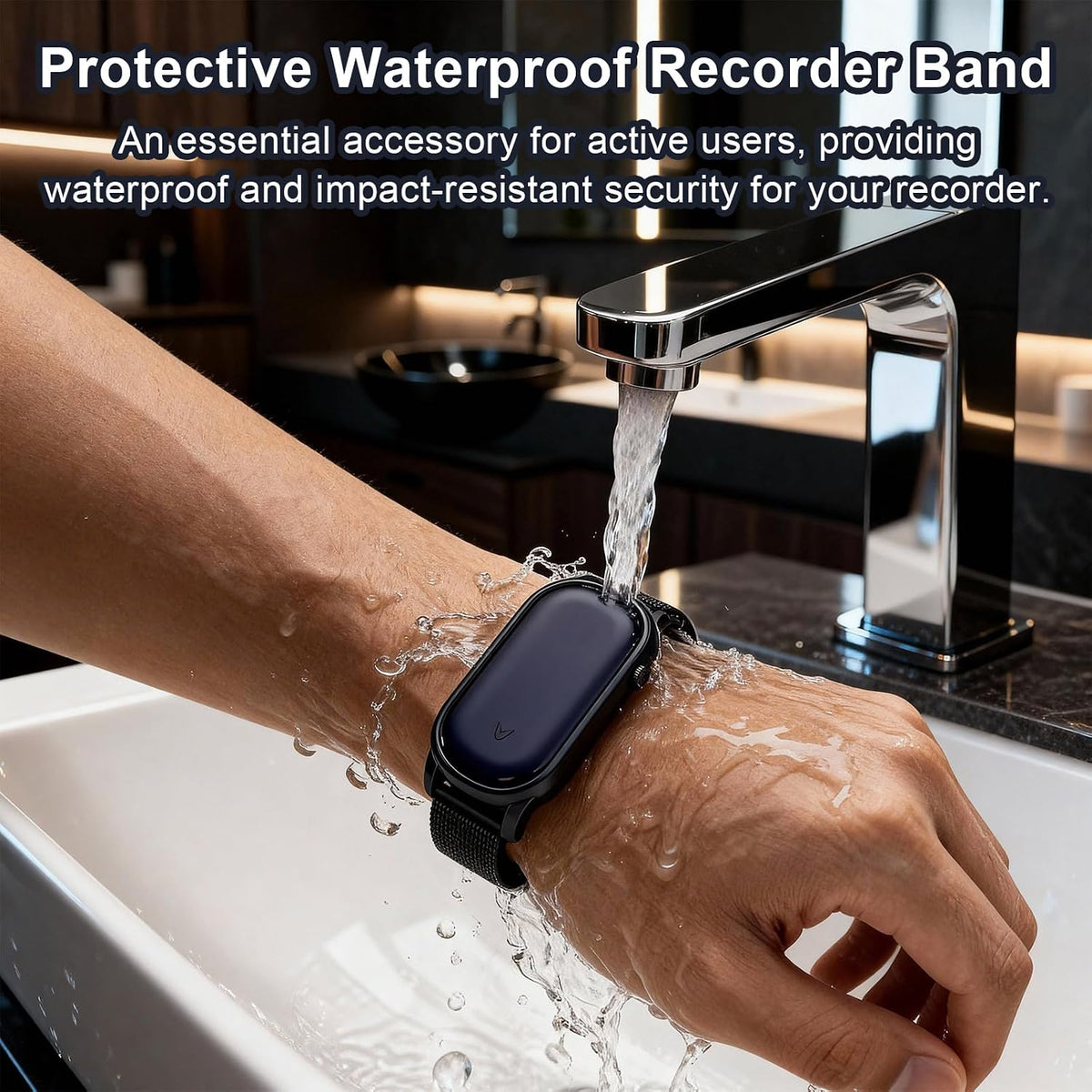 Hubaltuye Compatible Bee AI Wearable, Plaid Note Pin, PN AI Wristband, Replacement Band + PC Frame for PN AI Recorder