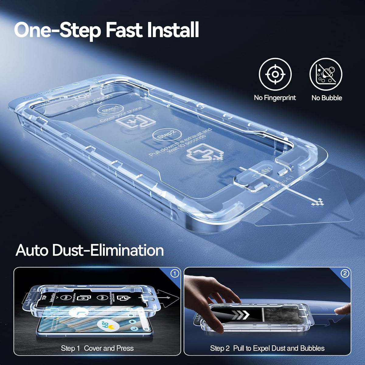 SMARTDEVIL [3+3 Pack for Google Pixel 7 Screen Protector with Camera Lens Protector, Finger Print Reader Compatible, Fast & Easy Installation, Clear 9H Tempered Glass Film, Alignment Frame