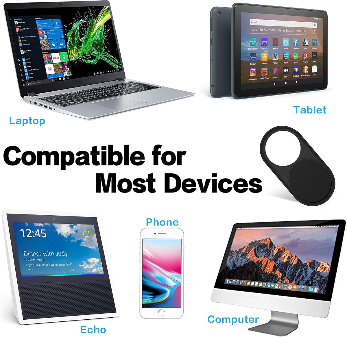 imluckies 3 Pack 0.023 inch 8/7/6 Webcam Cover Slide, Ultra-Thin Metal Camera Cover for Laptop Computer, MacBook