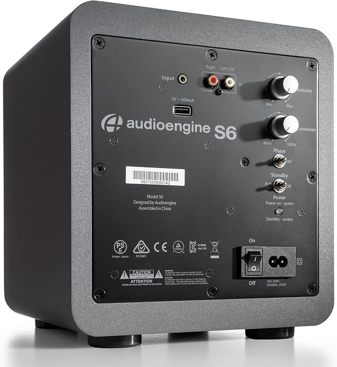 Audioengine A2 Red Computer Speakers with 210W S6 Subwoofer and DS1M Stands