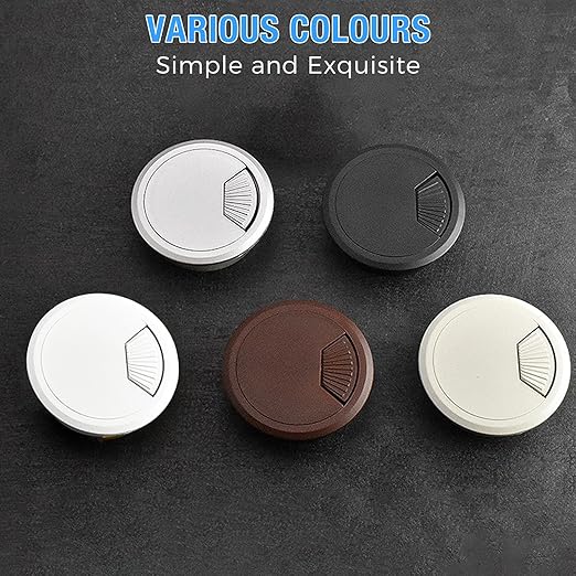 Desk Grommet 2-3/8" (60 mm), Desk Cord Hole Cover, White 2 Pcs