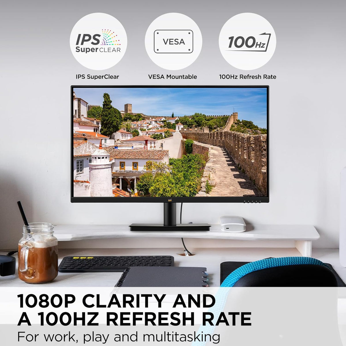 ViewSonic VA2709M 27 Inch IPS Full HD 1080p Monitor with 100Hz, Thin Bezels, Eye Care, HDMI, VGA Inputs for Home and Office