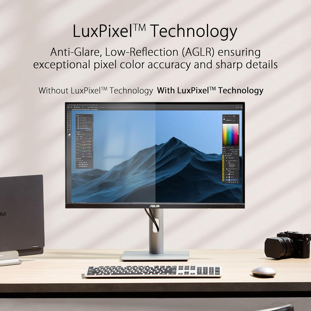 ASUS ProArt Display 27” 1440P Professional Monitor (PA278CFRV) - IPS, QHD (2560 x 1440), Pre-Calibrated, 95% DCI-P3, Daisy-chain, 100Hz, LuxPixel AGLR, Calman Verified, USB-C 96W, HDR400, 3yr warranty