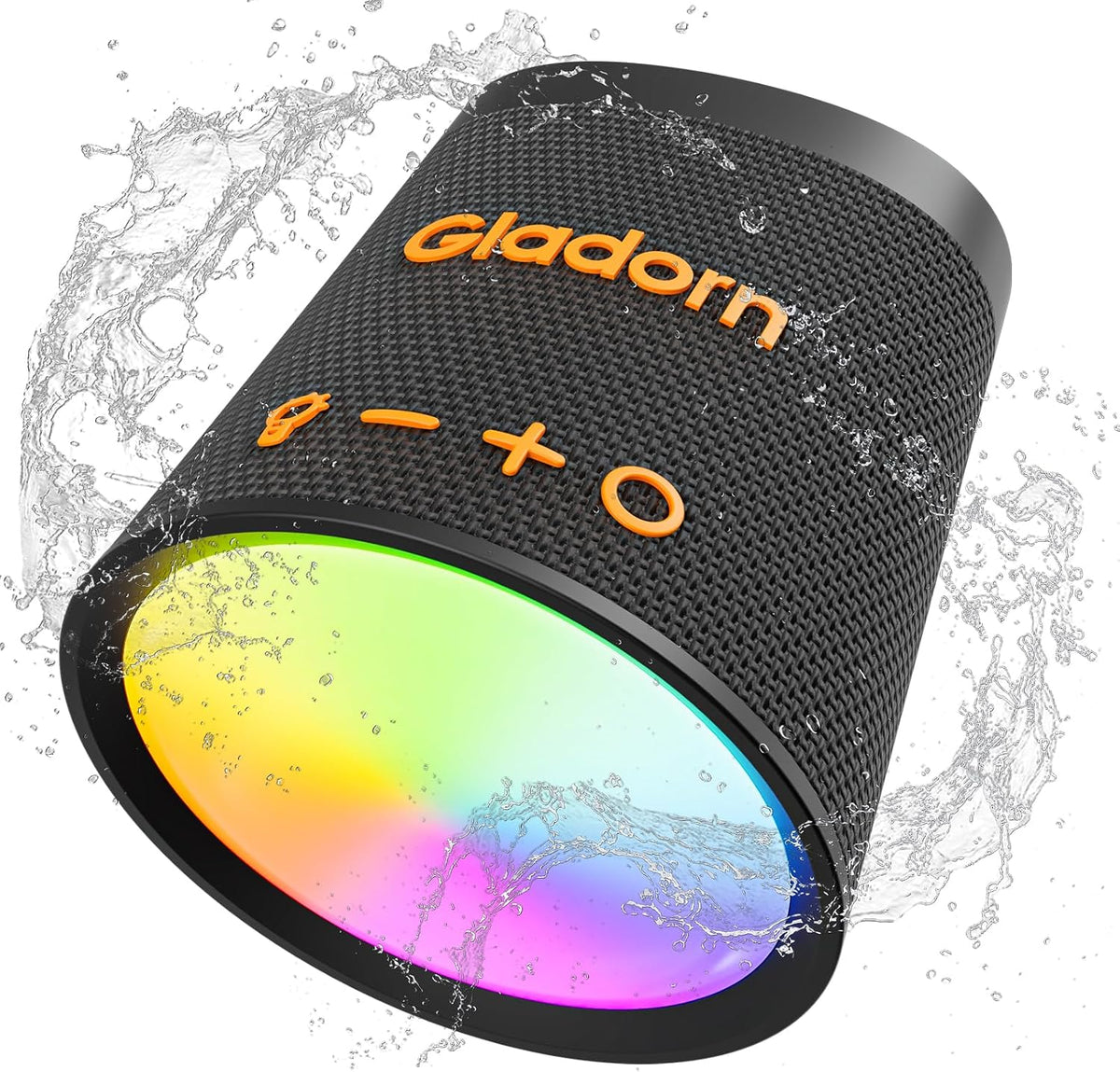 Gladorn 9 20H IPX6 5.3, Portable Bluetooth Speaker Wireless with Color Lights, Playtime, Stereo Pairing, Deep Bass