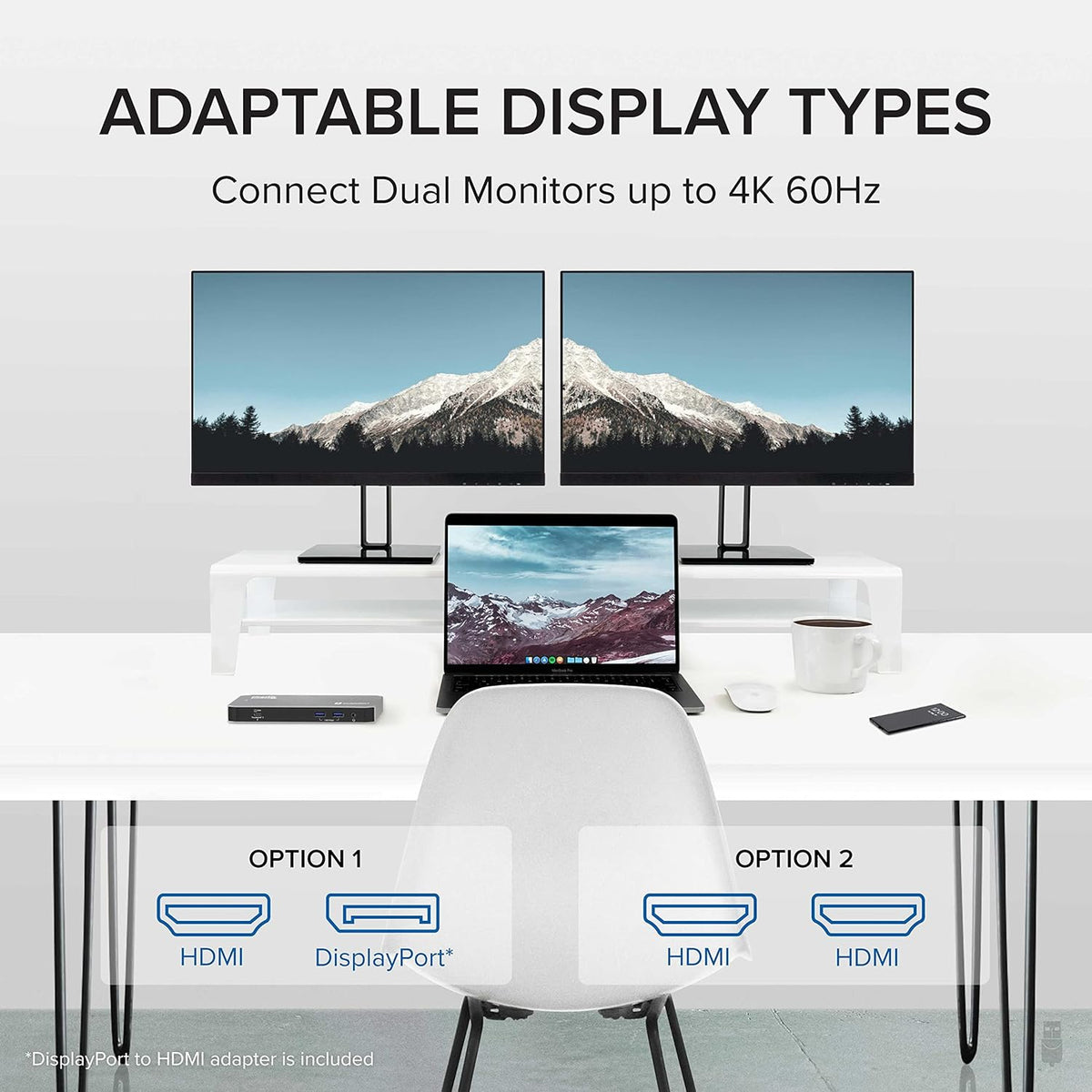 Plugable Thunderbolt Dock, 40Gbps with 100W Laptop Charging, Compatible with macOS, Windows, Dual HDMI Docking Station with DisplayPort - Dual Monitor, 2X USB-C, 3X USB 3, Gigabit Ethernet, Audio Jack