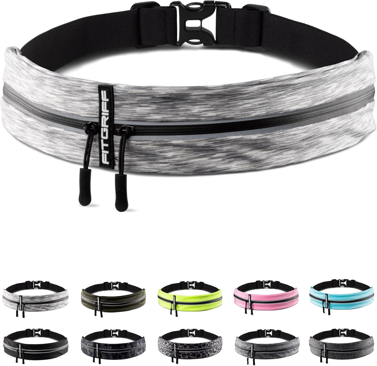 Fitgriff® Running Belt for Men & Women - Secure Jogging Pouch for Phone, Keys & Essentials - For All Cell Phones
