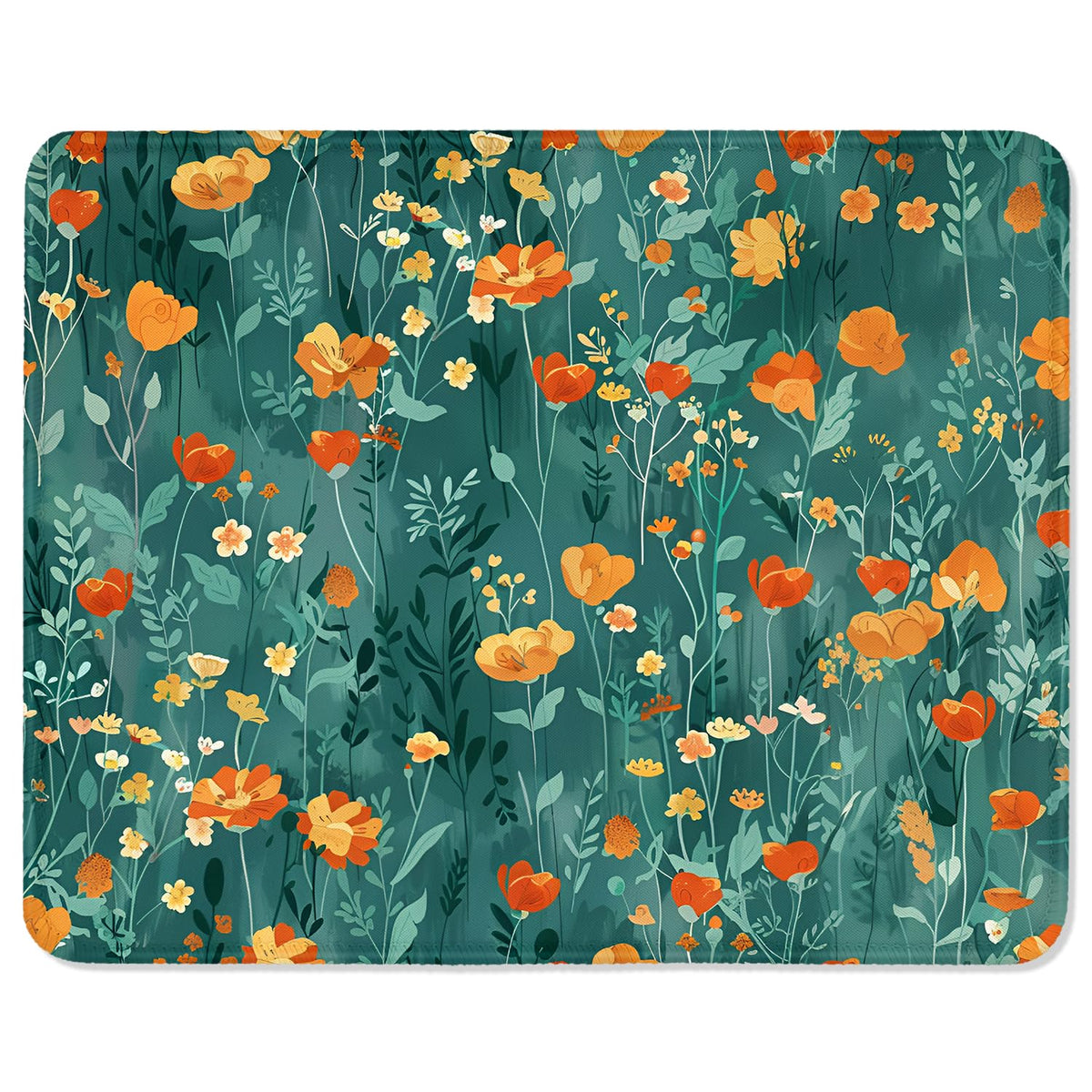 ITNRSIIET Mouse Pad with Stitched Edge Premium Textured Smooth Precise Operation Waterproof Washable Non-Slip Rubber Base Desktop Protection Mat, 10.2×8.3×0.12 inches, Beautiful Flowers