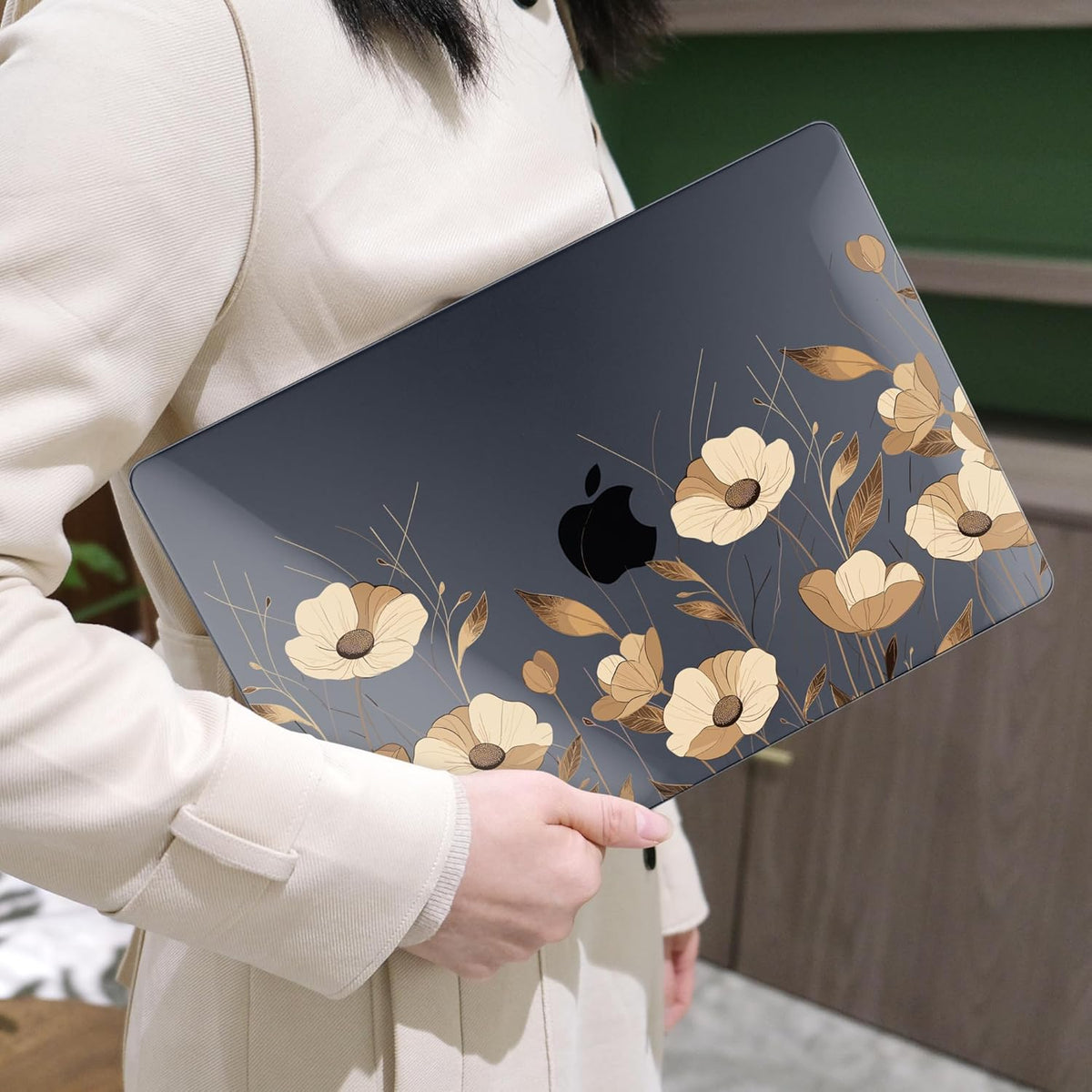MEEgoodo Case for M4/M3/M2 MacBook Air 13.6 inch Case 2025 2024 2022, Fit Model A3240/A3113/A2681, Laptop Hard Shell with Keyboard Cover Compatible with MacBook Air 13 inch, A Bouquet Flowers