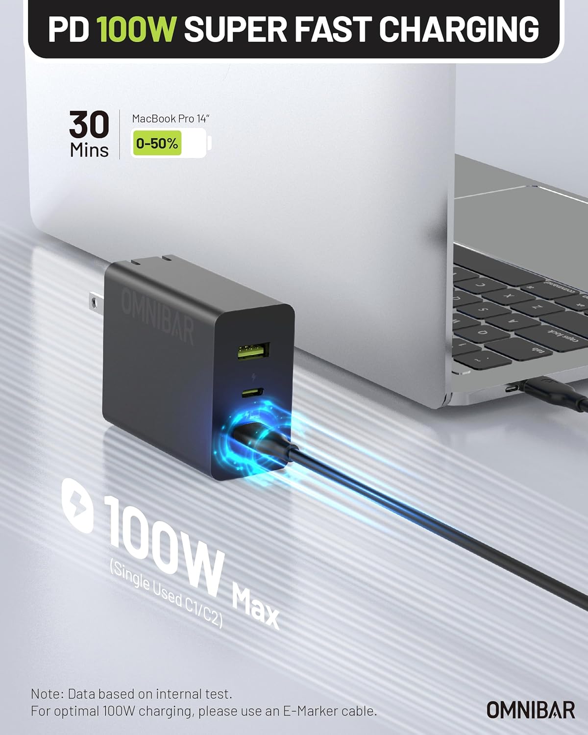 100W USB C Charger,100W Laptop Fast Charger 3-Port GaN Foldable Fast Wall Charger Block,PD3.0 PPS Power Adapter for MacBook Pro/Air,iPad Pro,iPhone 16 Pro,Galaxy S24 Ultra,Steam Deck,Google Pixelbook