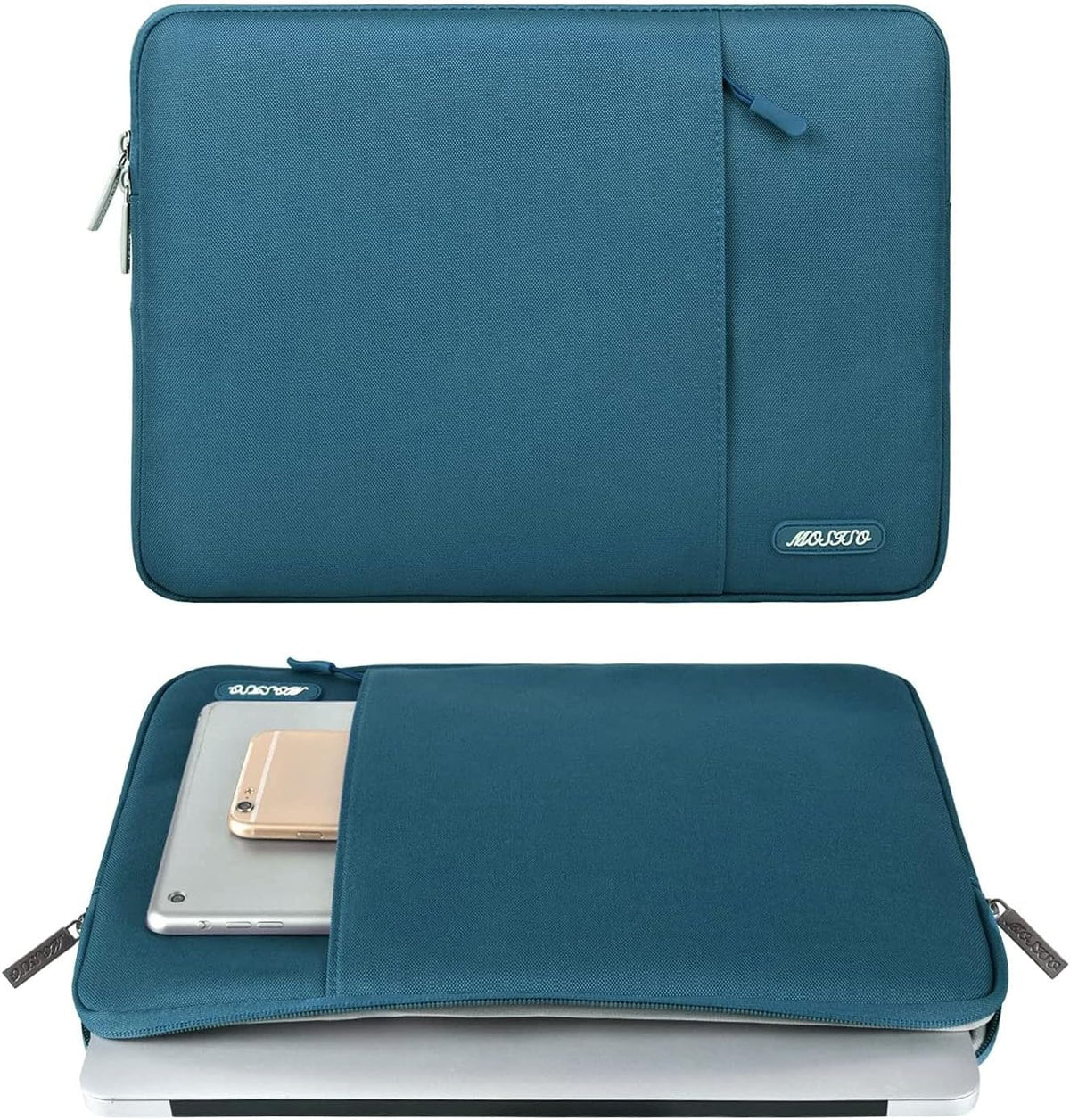 MOSISO Laptop Case 13 inch, 13 inch Laptop Sleeve Compatible with MacBook Air M4 M3 M2 M1 2025-2018 / Pro M2 M1 2025-2016, Polyester Vertical Computer Sleeve Bag with Pocket, Deep Teal