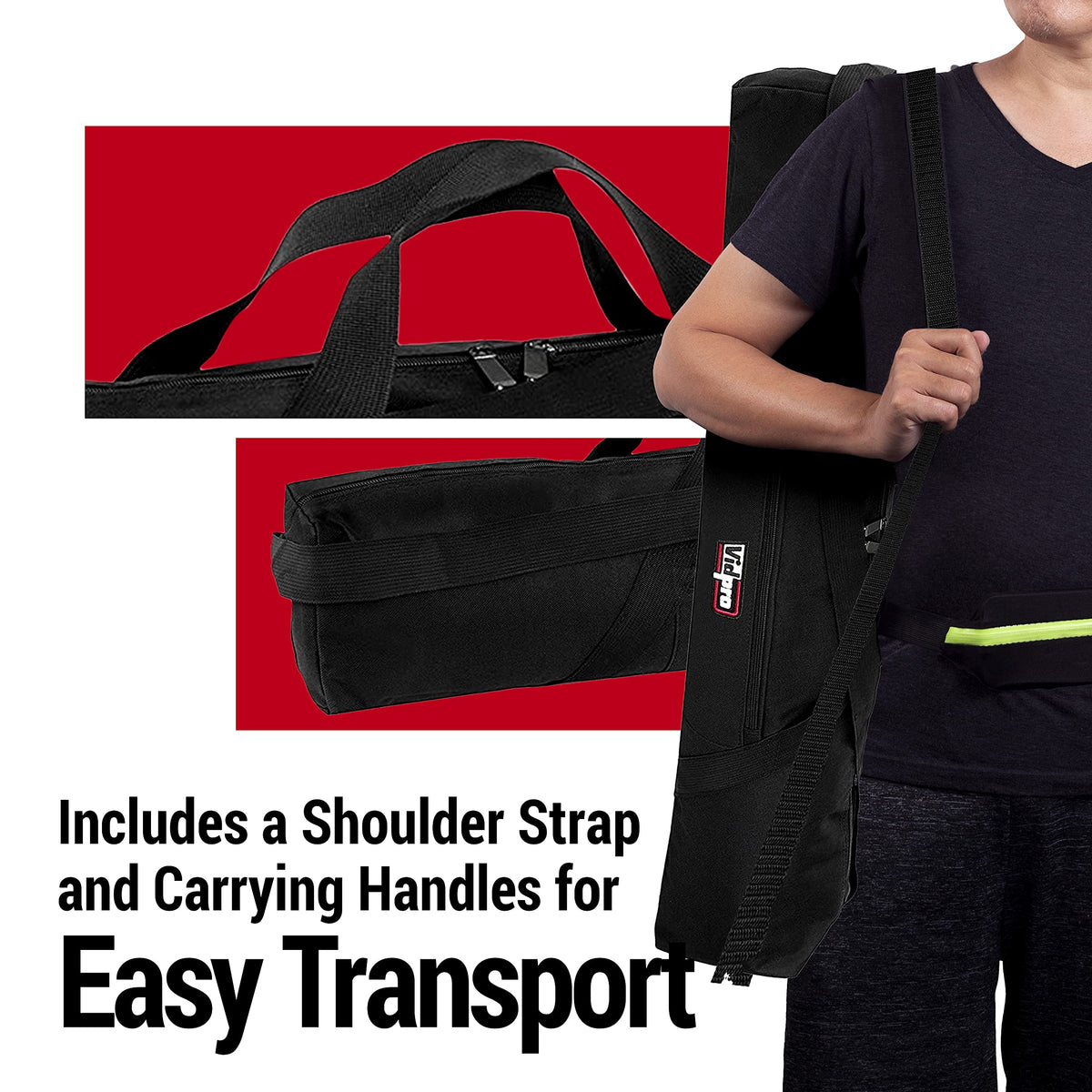 VidPro TC-27 Padded Tripod Bag carries 27-Inch Long Tripods